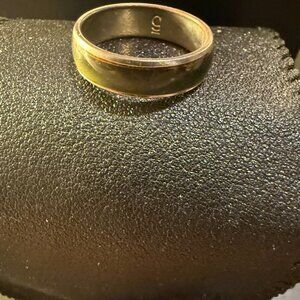 Men's Vintage ICQ Natural Stone Tiger Eye Band Ring Size 9